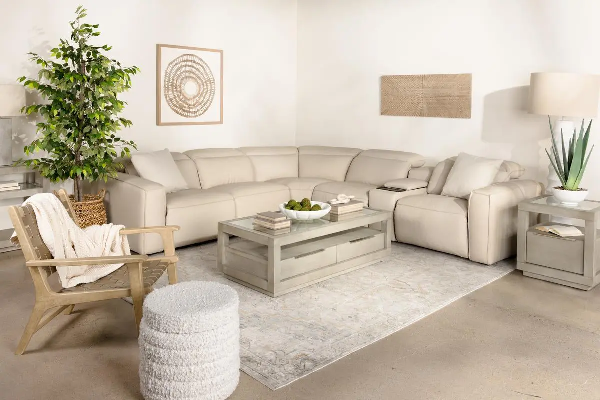 Amara 6 Piece 2 Power Sectional With 2 Power Armless Recliner - Image 27