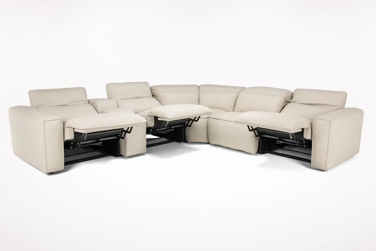 Amara 6 Piece 2 Power Sectional With 2 Power Armless Recliner - Image 3