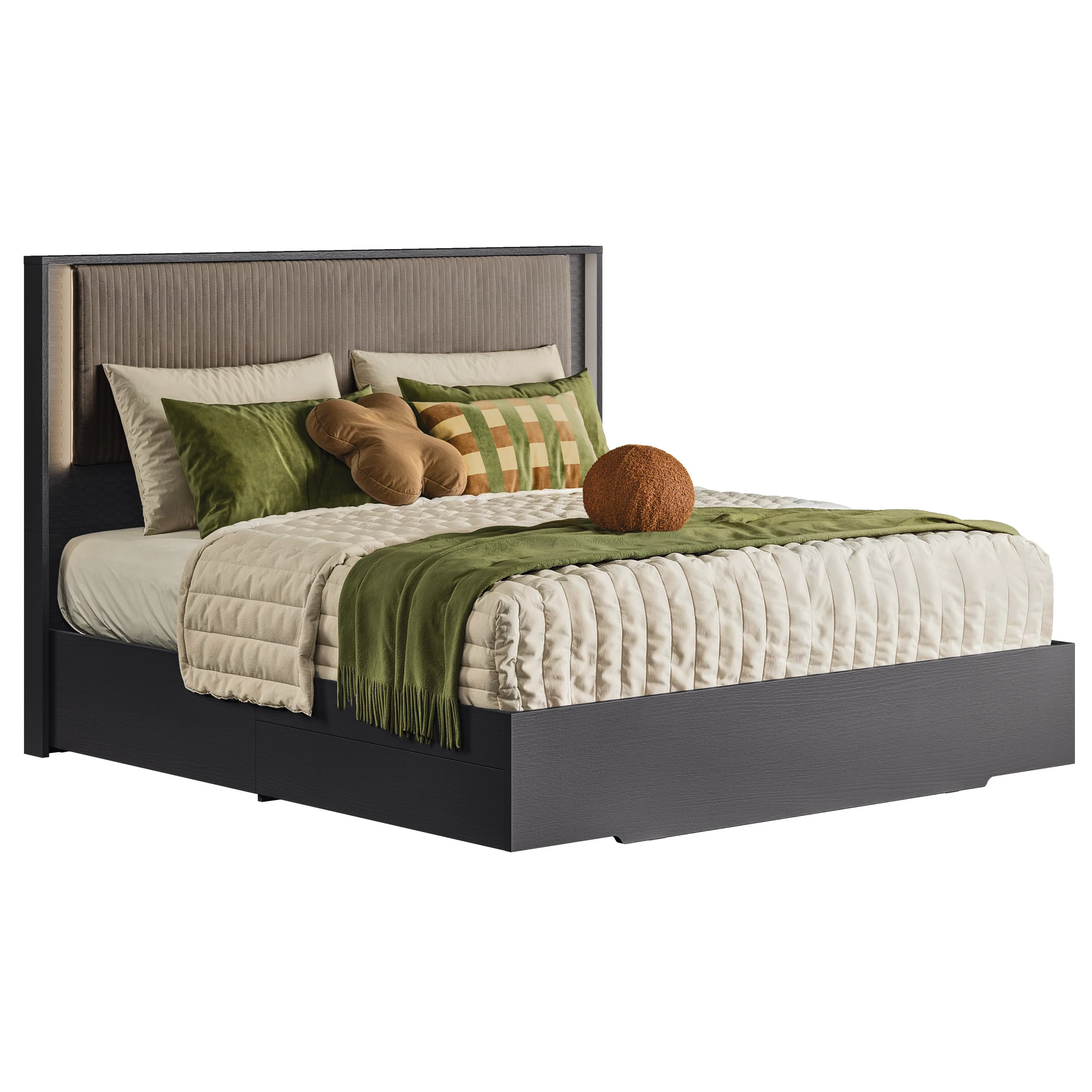 Amy Upholstered Bed With Storage & Dresser & Mirror & Nightstand - Image 4