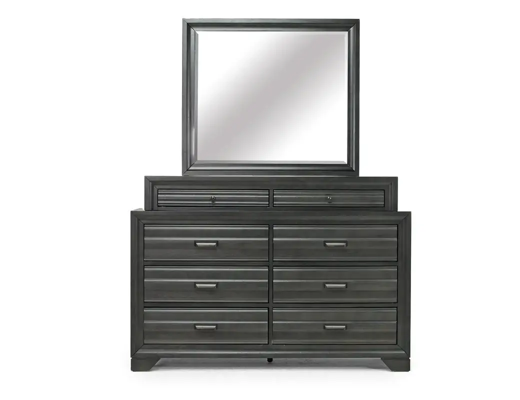 Andes Bookcase Bed & Dresser & Mirror - Image 27