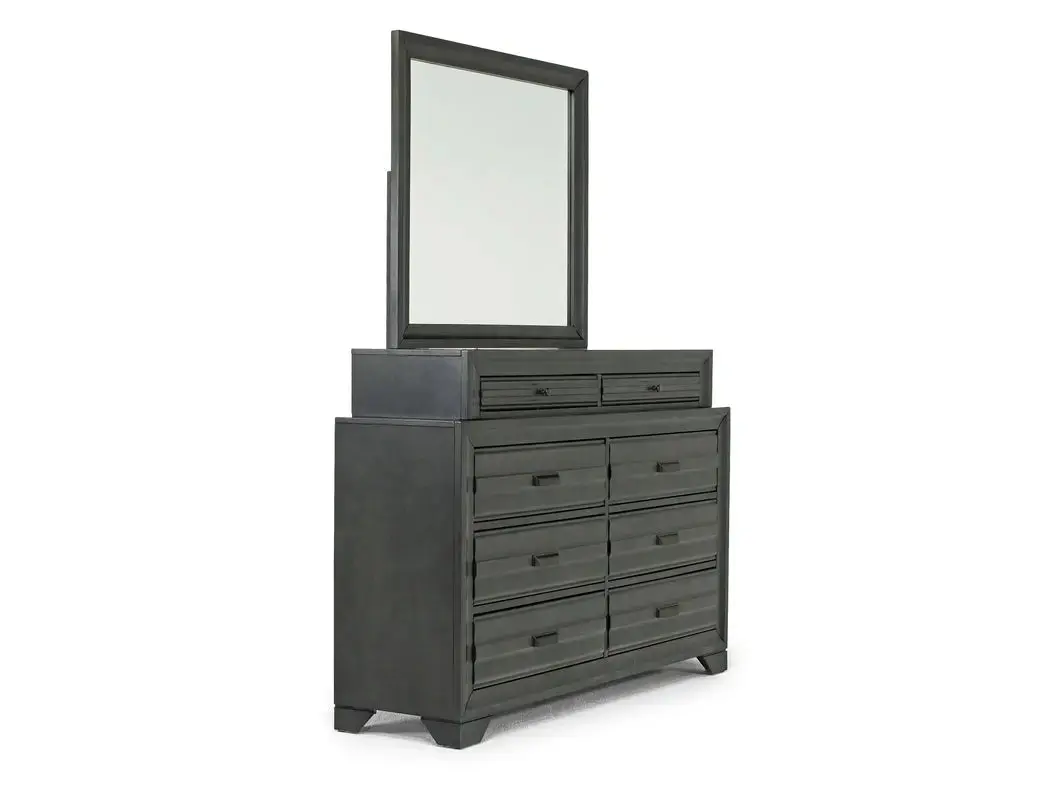 Andes Bookcase Bed & Dresser & Mirror - Image 28