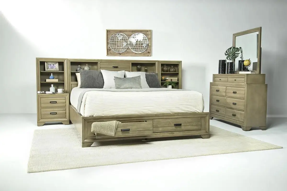 Andes Bookcase Bed & Dresser & Mirror - Image 38