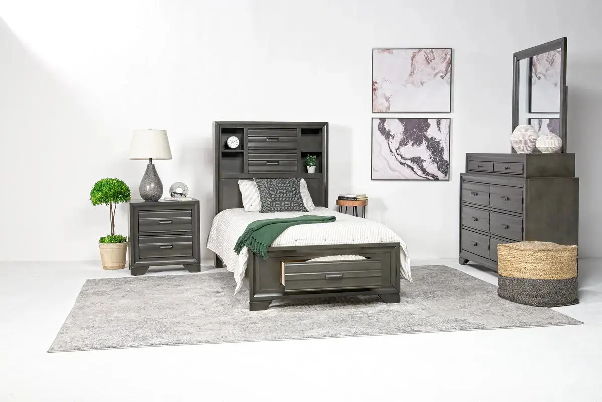 Andes Bookcase Bed & Dresser & Mirror - Image 4