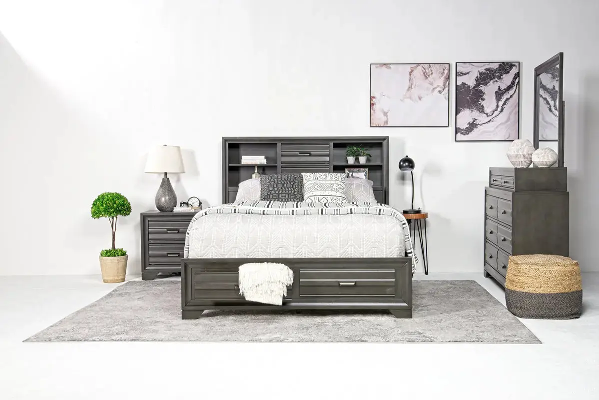Andes Bookcase Bed & Dresser & Mirror - Image 5