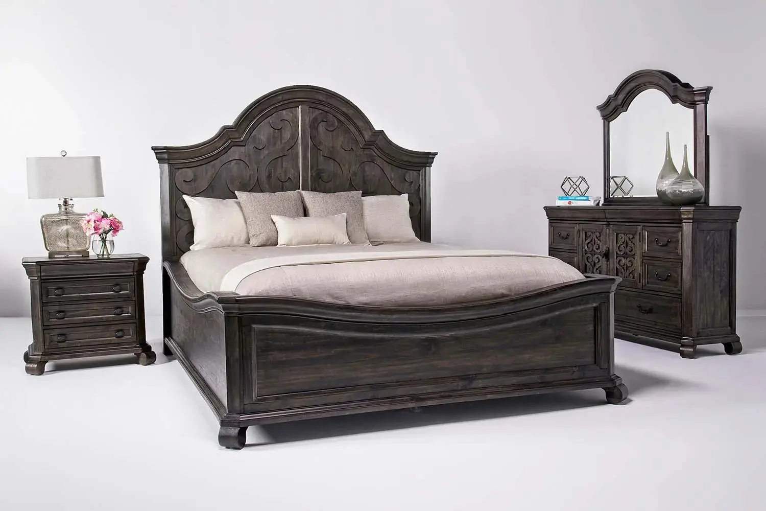 Bellamy Arch Panel Bed & Dresser & Mirror - Image 3