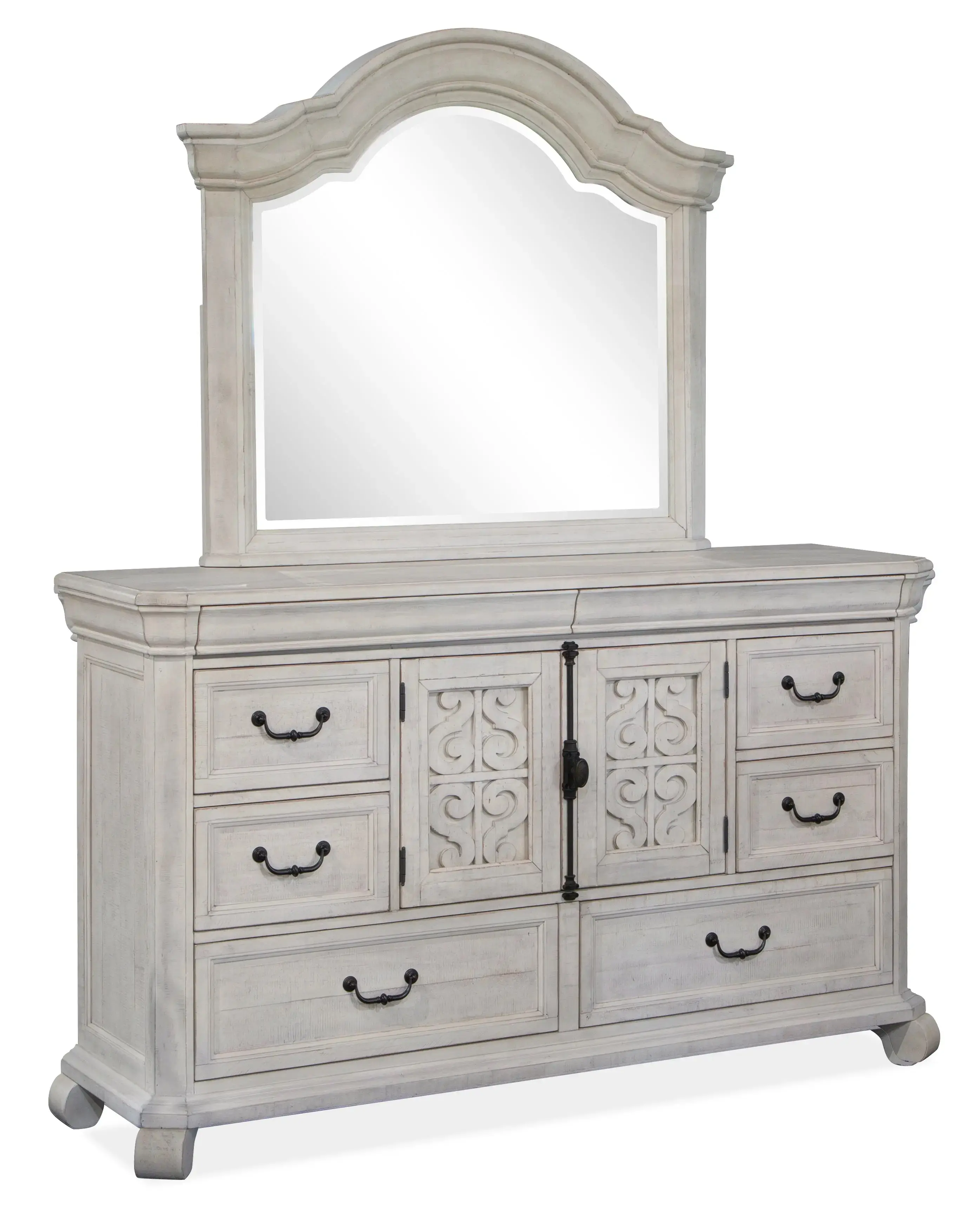 Bellamy Arch Panel Bed & Dresser & Mirror - Image 7
