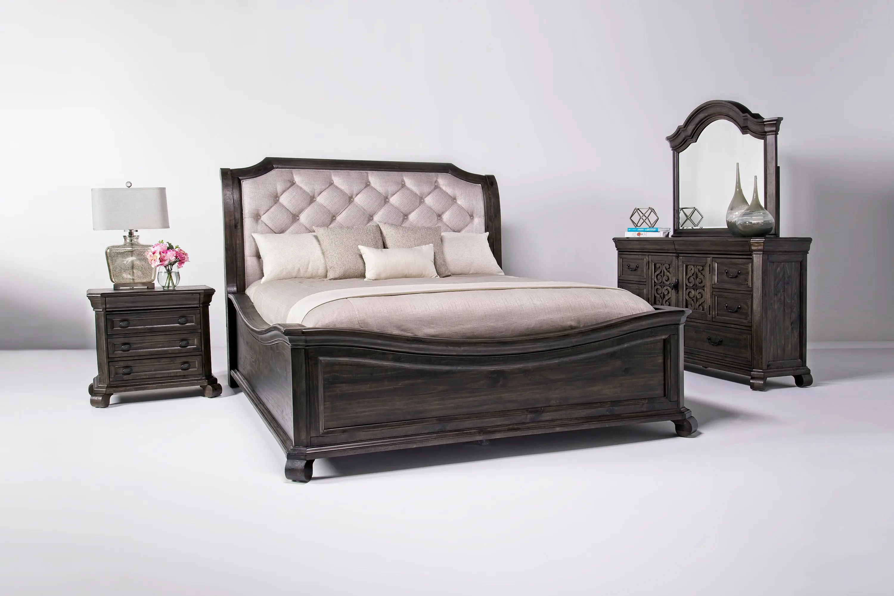 Bellamy Sleigh Bed & Dresser & Mirror & Nightstand - Image 3