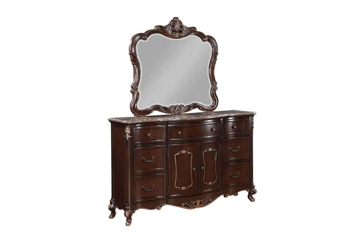 Constantine Upholstered Bed & Dresser & Mirror - Image 13