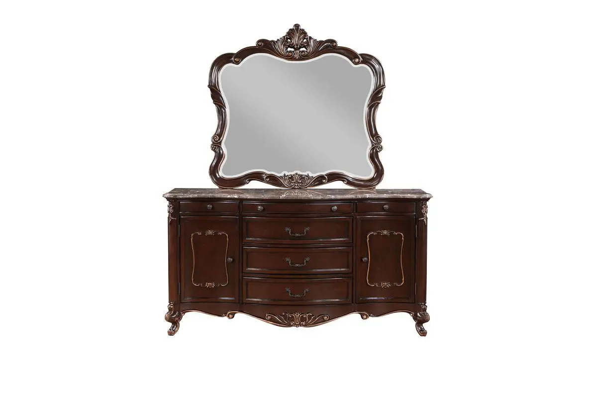 Constantine Upholstered Bed & Dresser & Mirror - Image 19