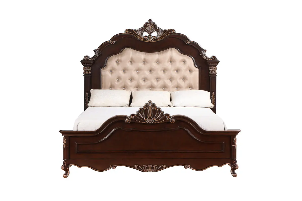 Constantine Upholstered Bed & Dresser & Mirror - Image 4