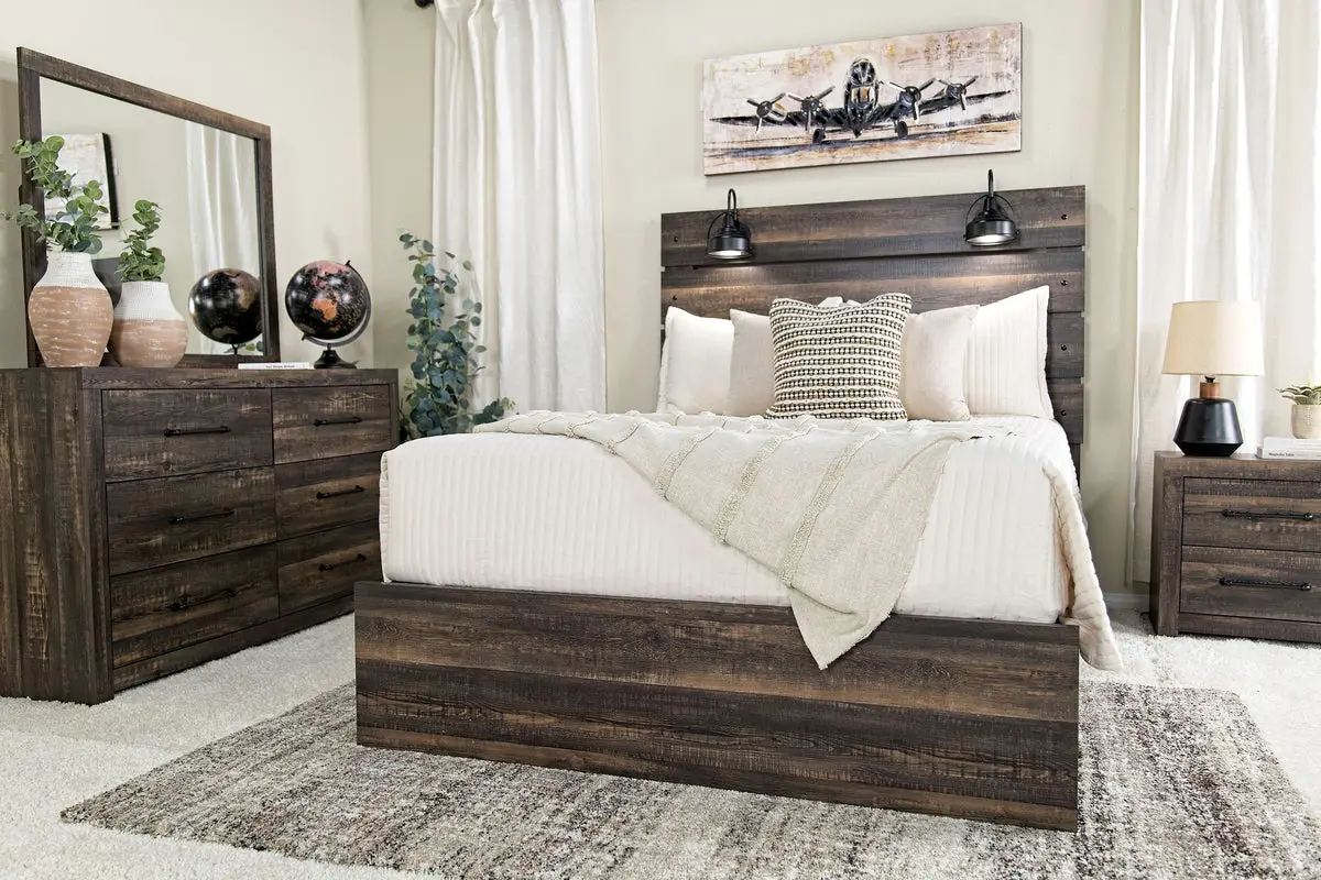 Dallas Panel Bed With Lights & Dresser & Mirror & Nightstand - Image 2