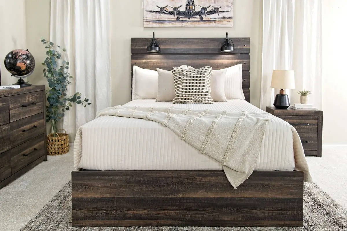Dallas Panel Bed With Lights & Dresser & Mirror & Nightstand - Image 38