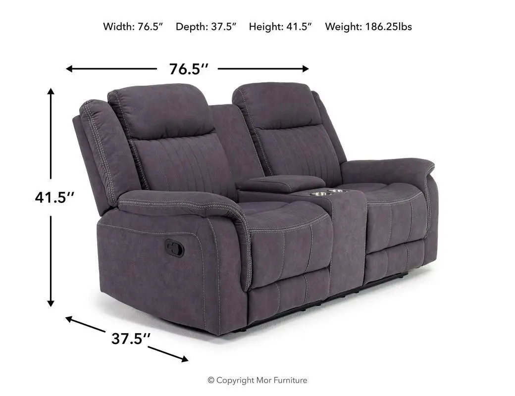 Diamond Reclining Console Loveseat - Image 8