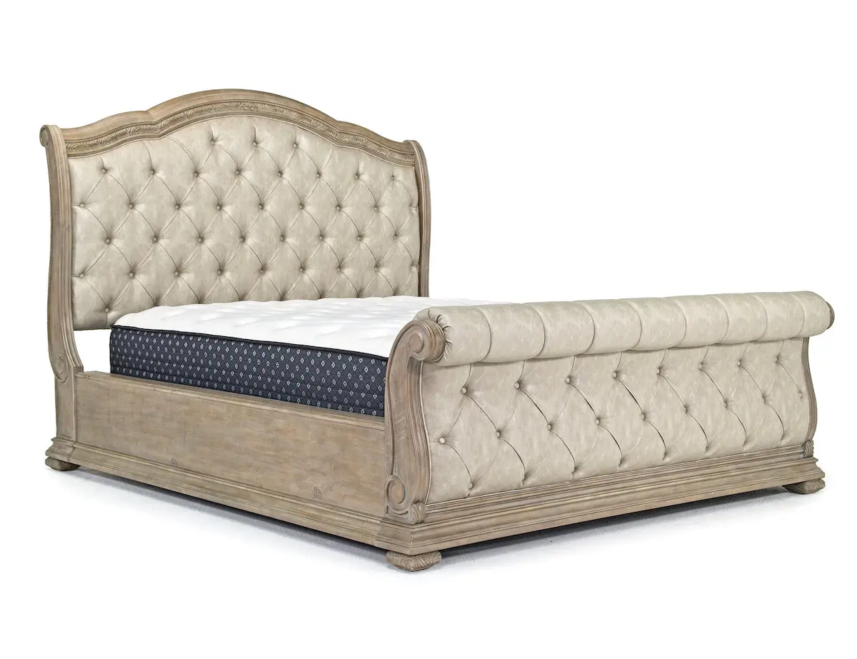 Durango Upholstered Sleigh Bed & Dresser & Mirror - Image 14