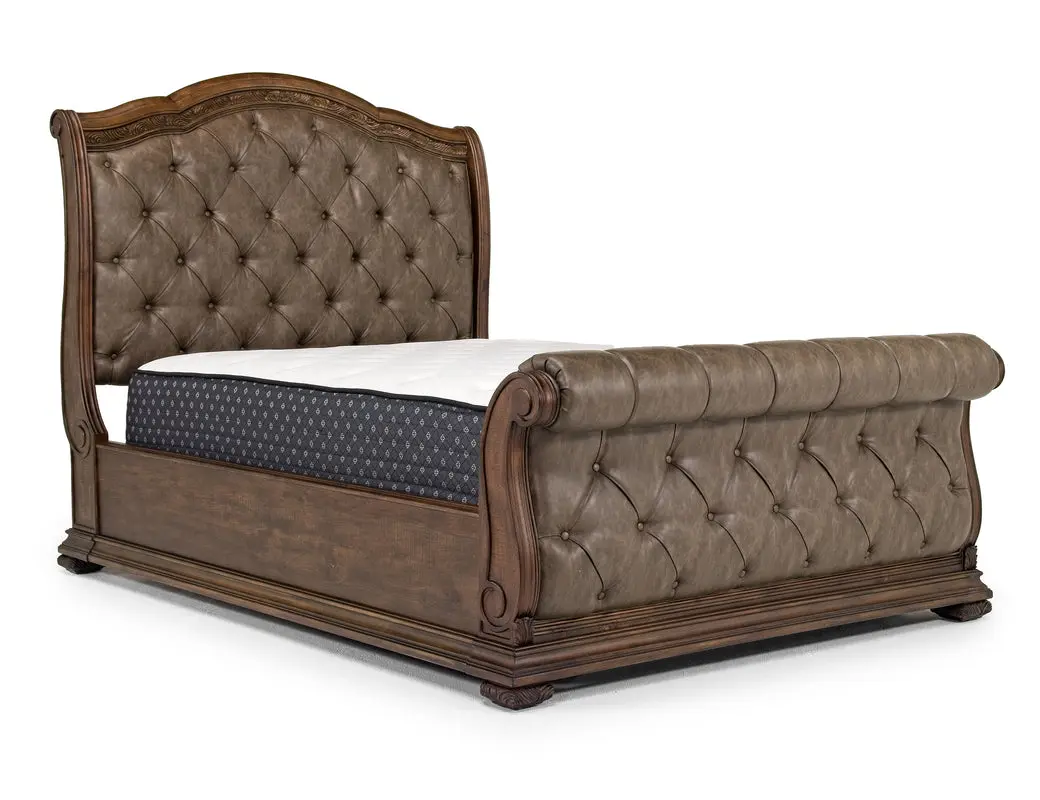 Durango Upholstered Sleigh Bed & Dresser & Mirror - Image 17