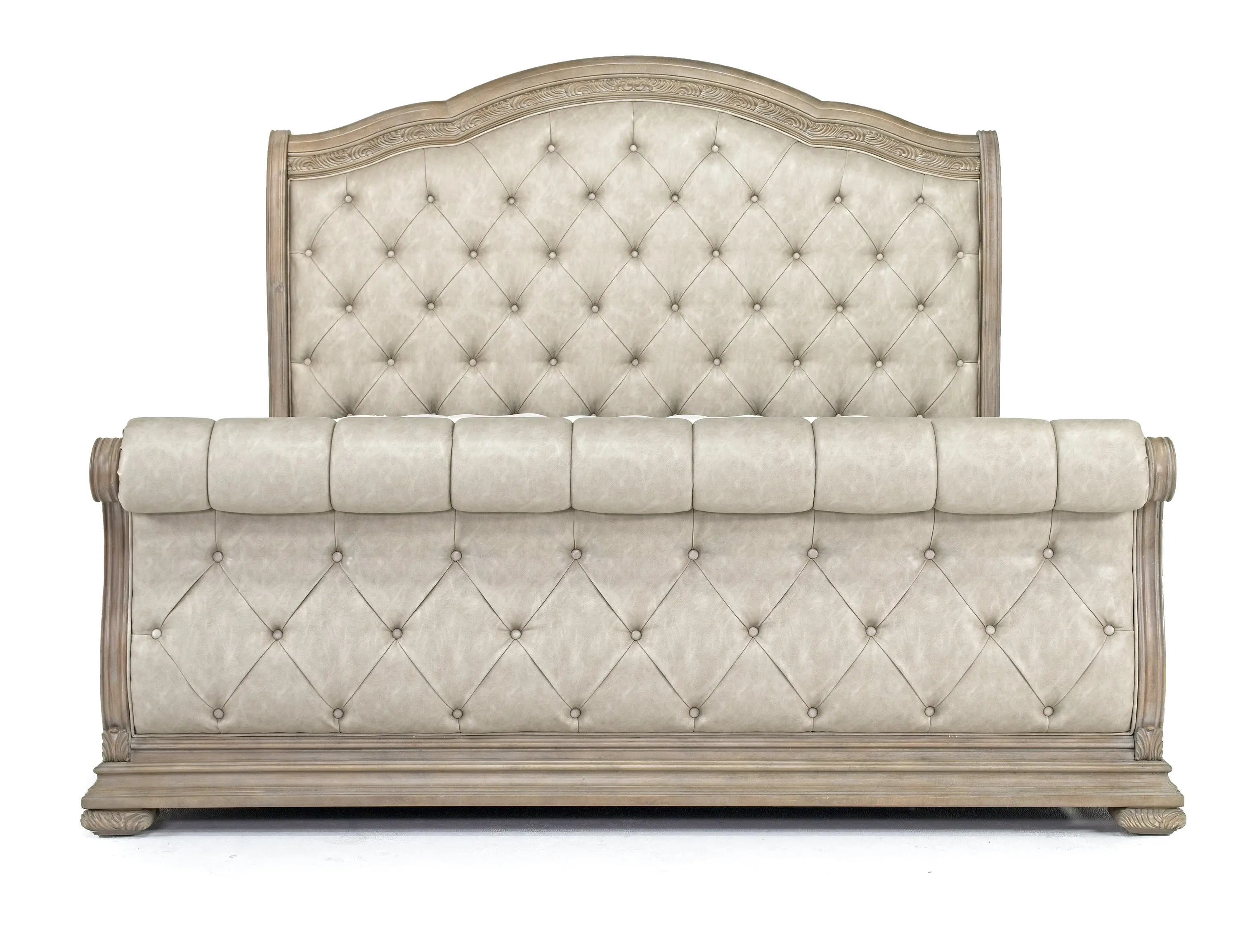 Durango Upholstered Sleigh Bed & Dresser & Mirror - Image 7