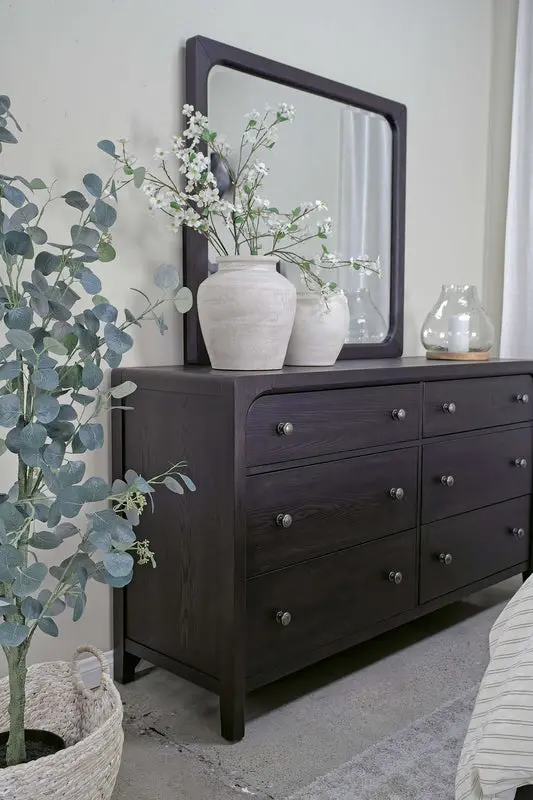 Easton Upholstered Bed & Dresser & Mirror & Nightstand - Image 42