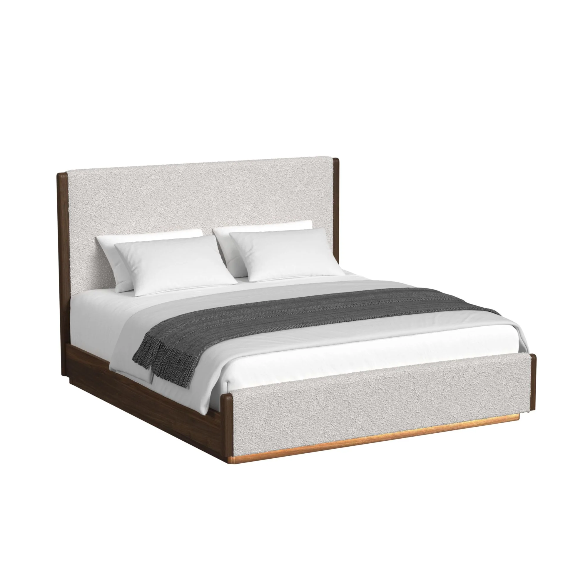 Elm Upholstered Panel Bed With Lights - Image 2