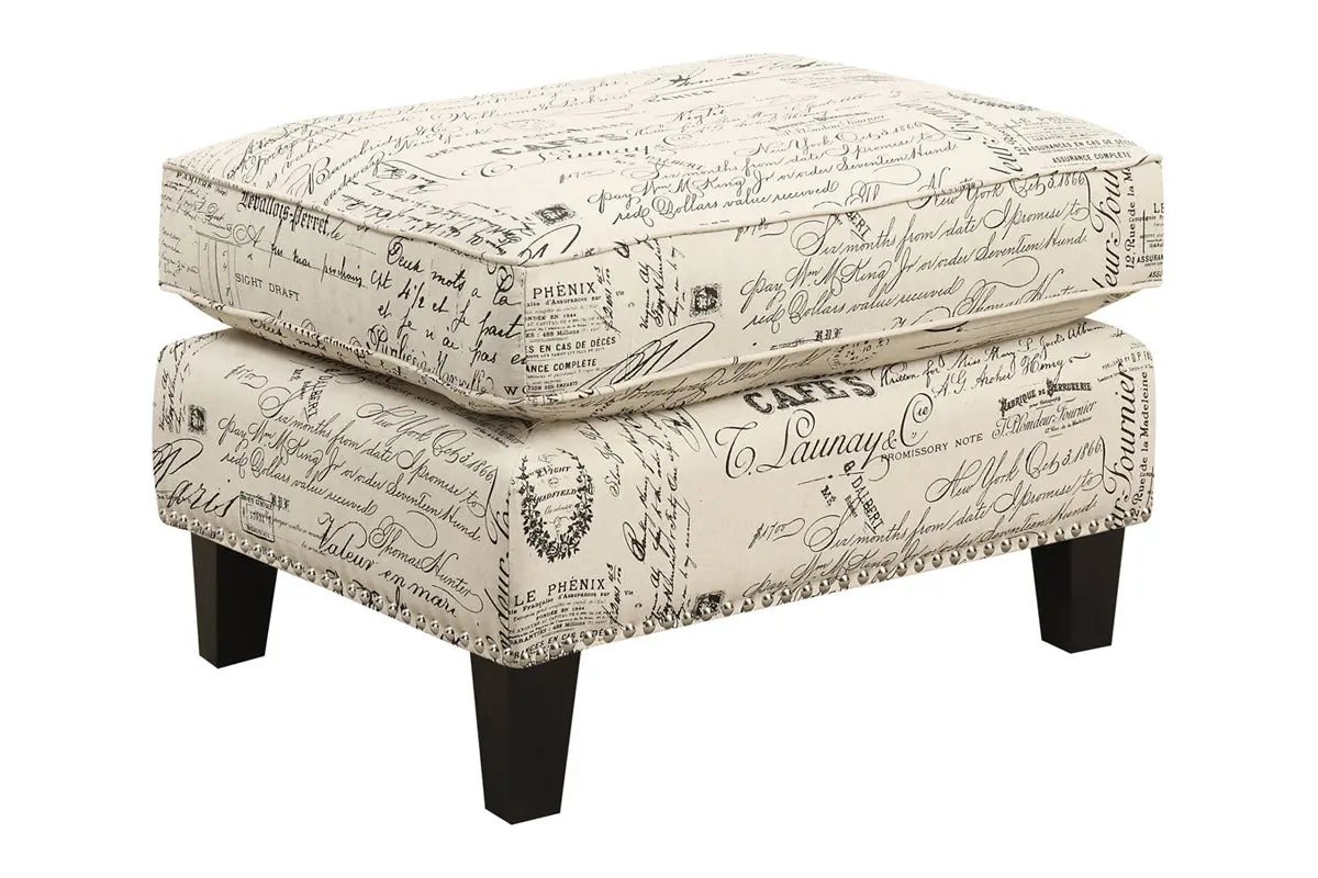 Emery French Script Ottoman