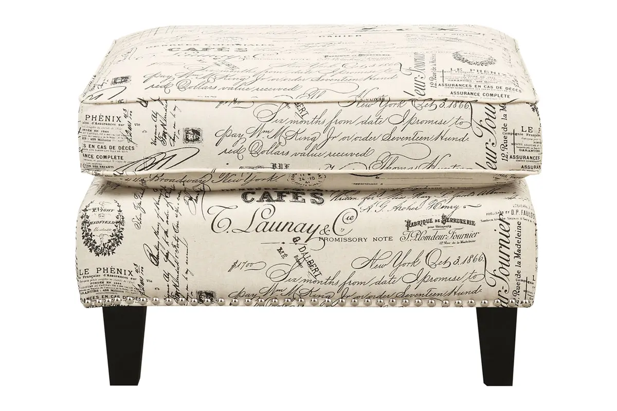 Emery French Script Ottoman - Image 2