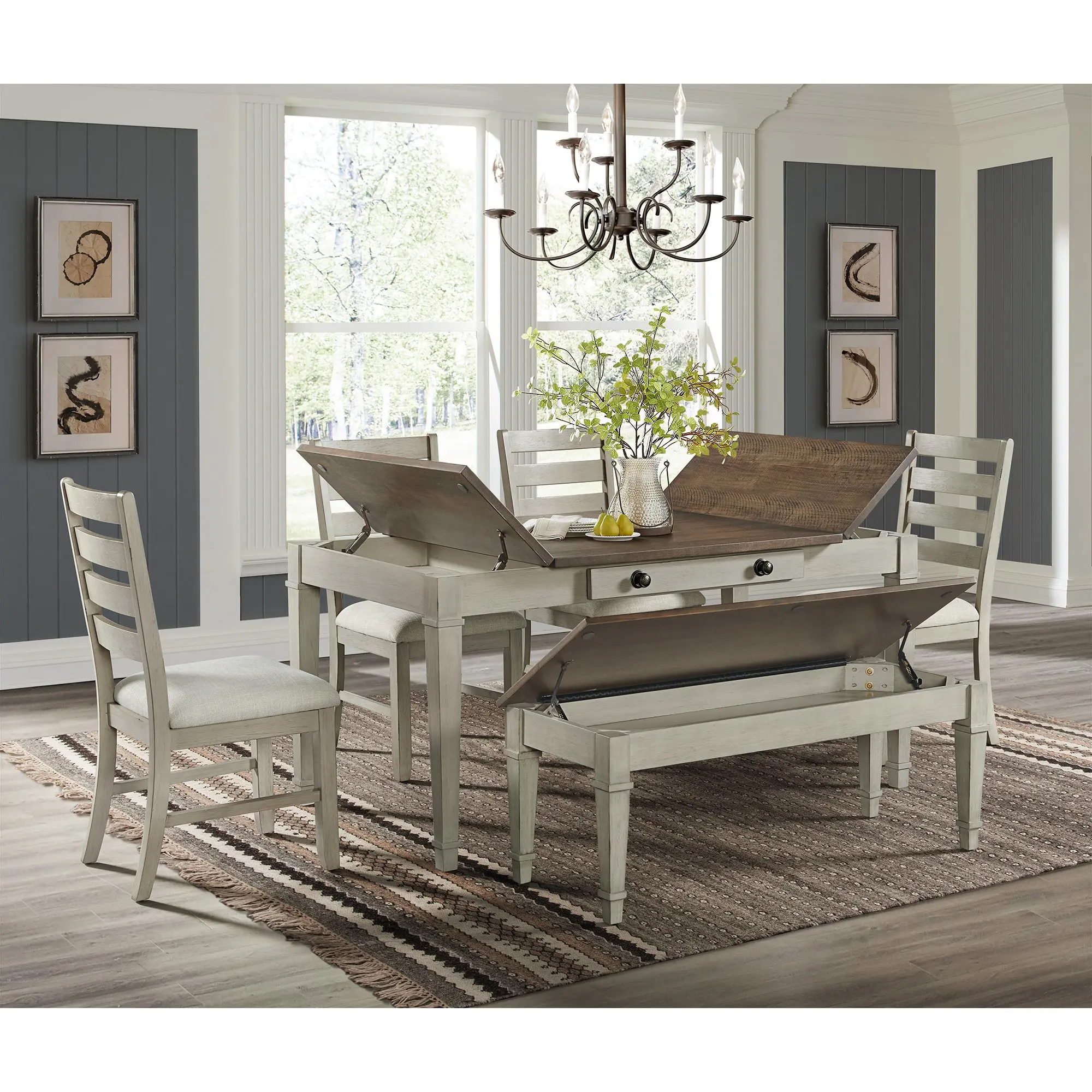 Farmington Dining Table & 4 Chairs & Bench - Image 4