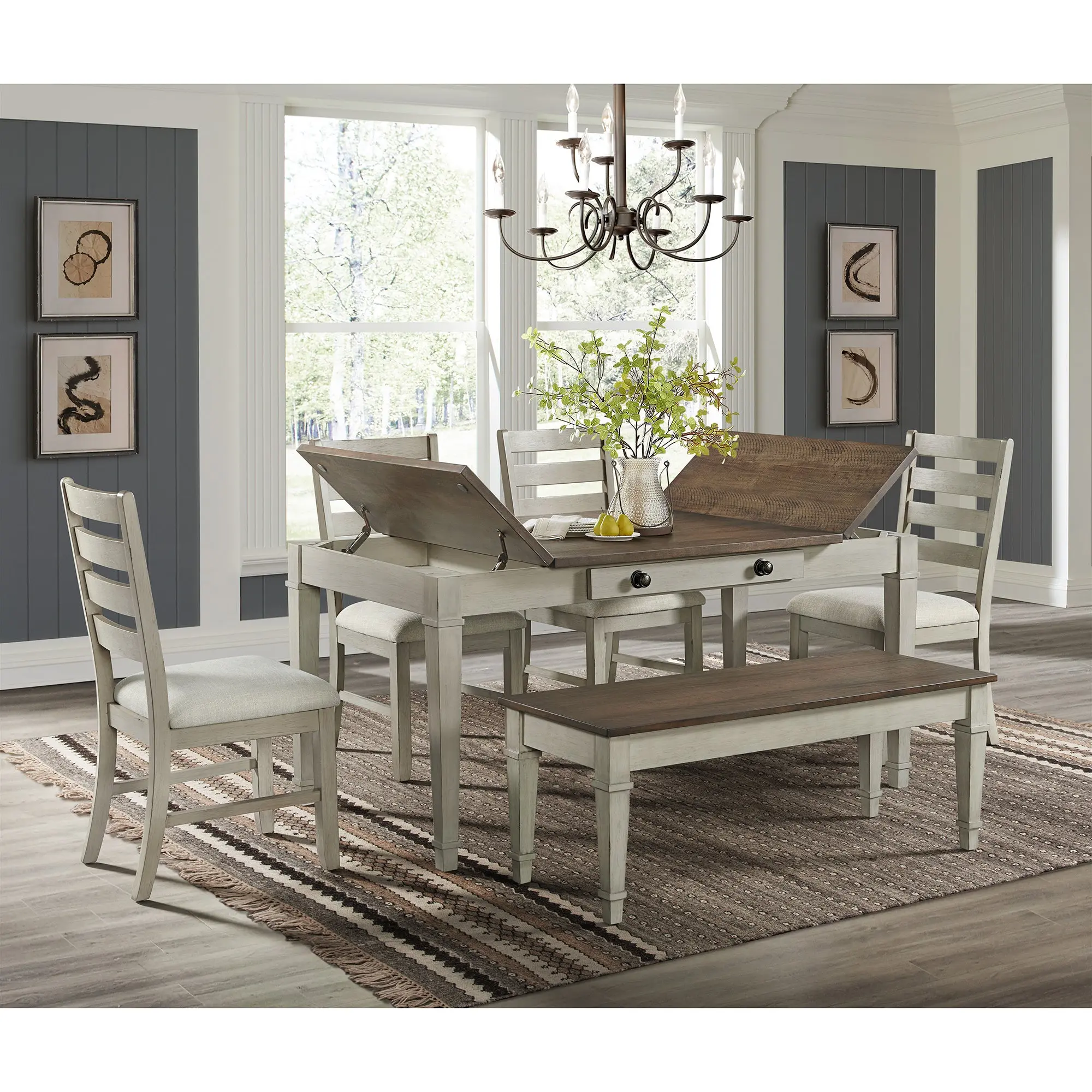 Farmington Dining Table & 4 Chairs & Bench - Image 5
