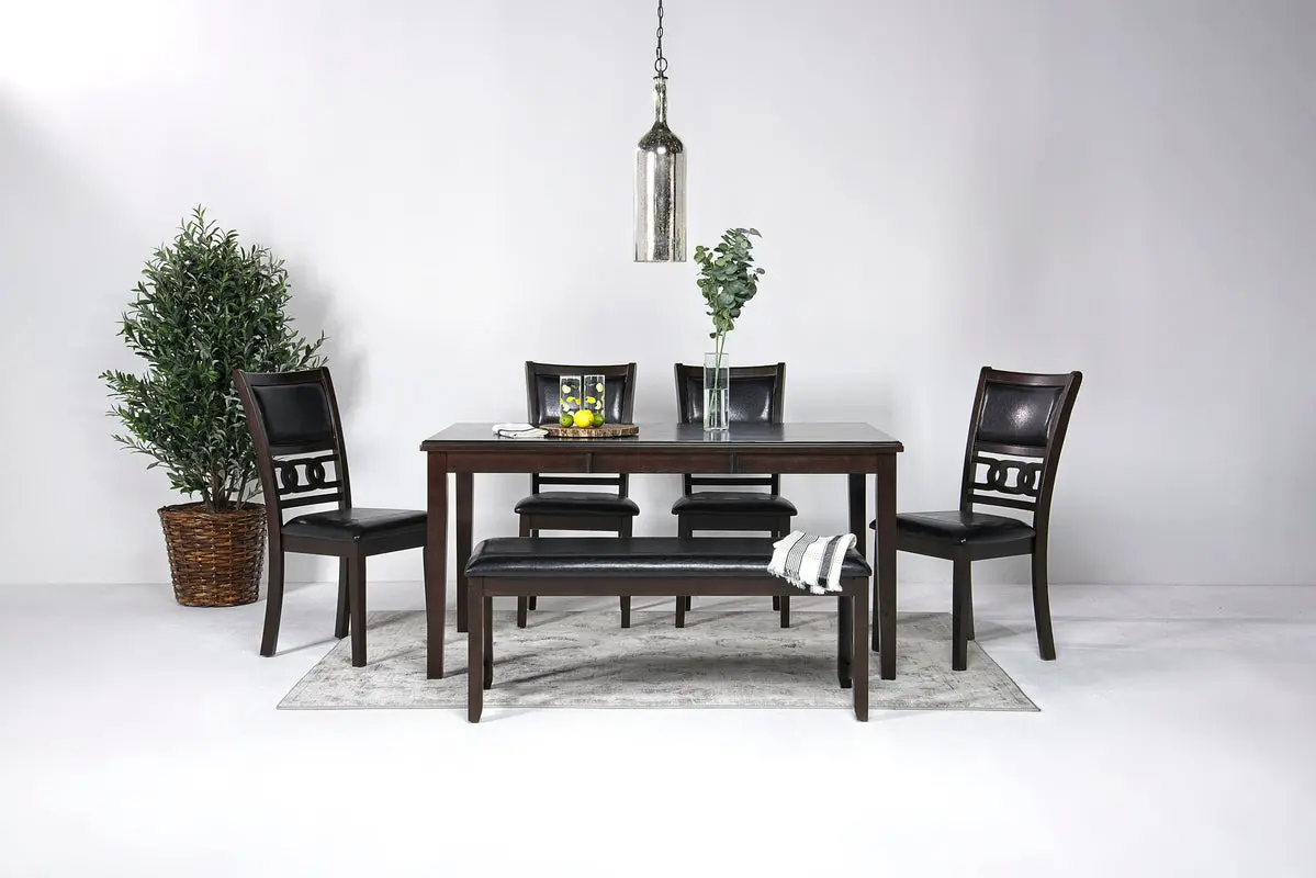 Gia Dining Table & 4 Chairs & Bench