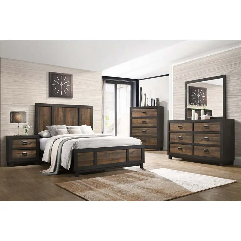 Harlington Panel Bed & Dresser & Mirror - Image 3
