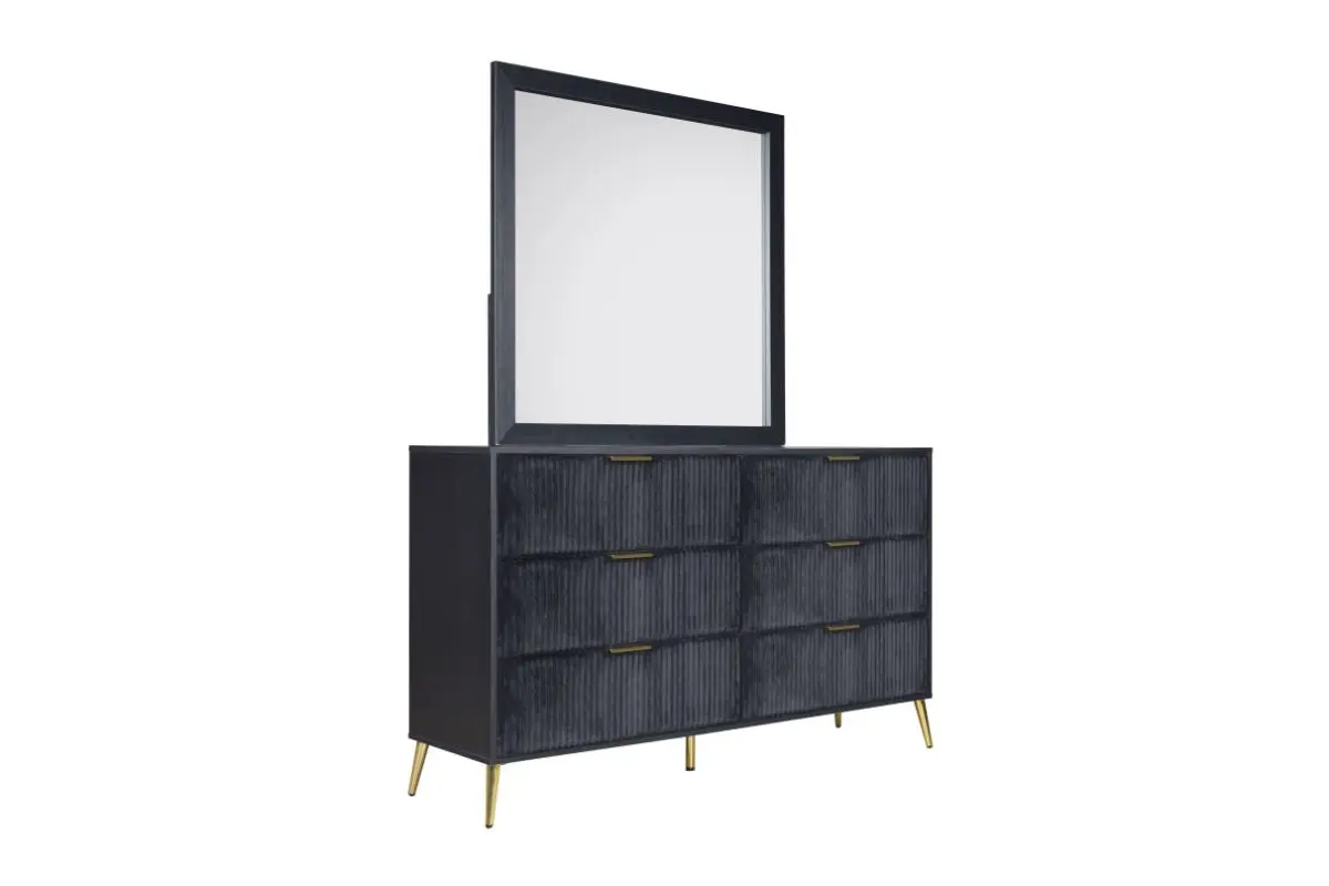 Kailani Upholstered Panel Bed & Dresser & Mirror & Nightstand - Image 15