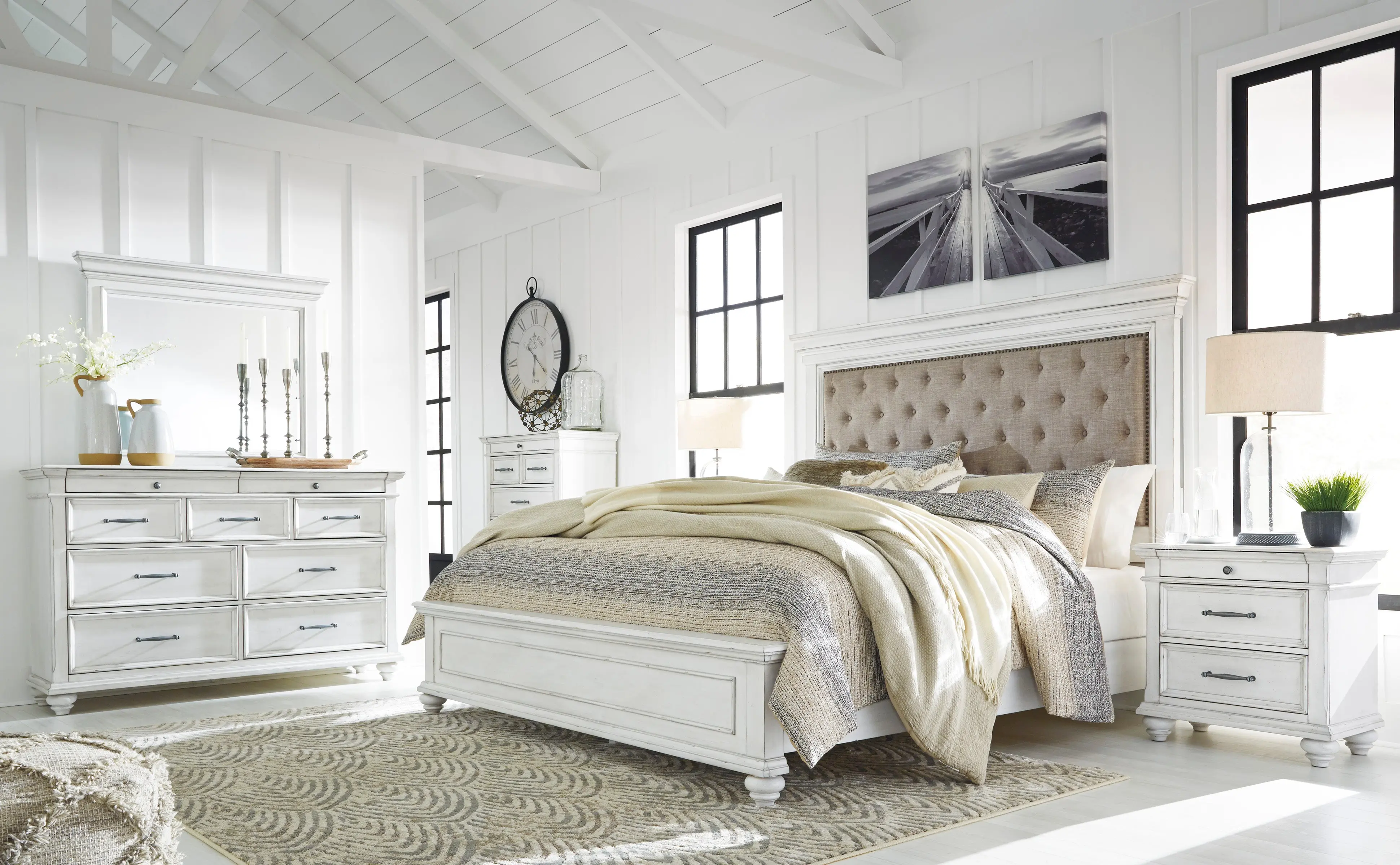 Kanwyn Upholstered Panel Bed - Image 4