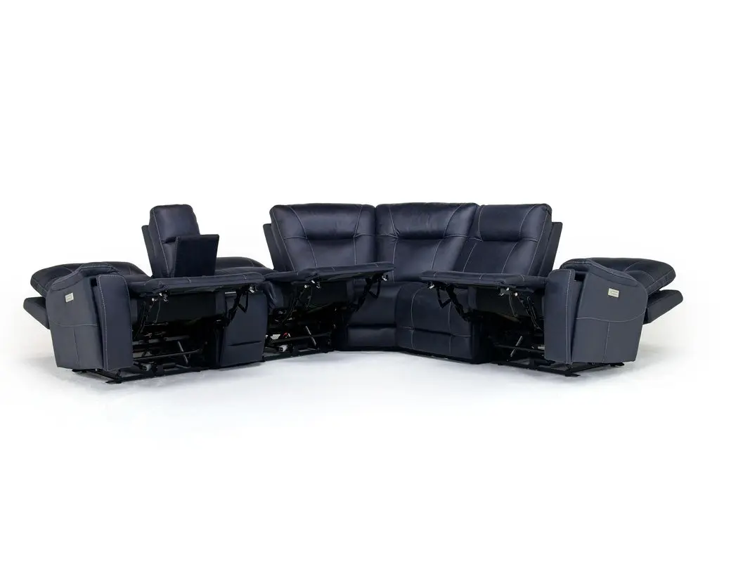 Kingston 6 Piece 3 Power Sectional With 3 Power Armless Recliner - Image 3
