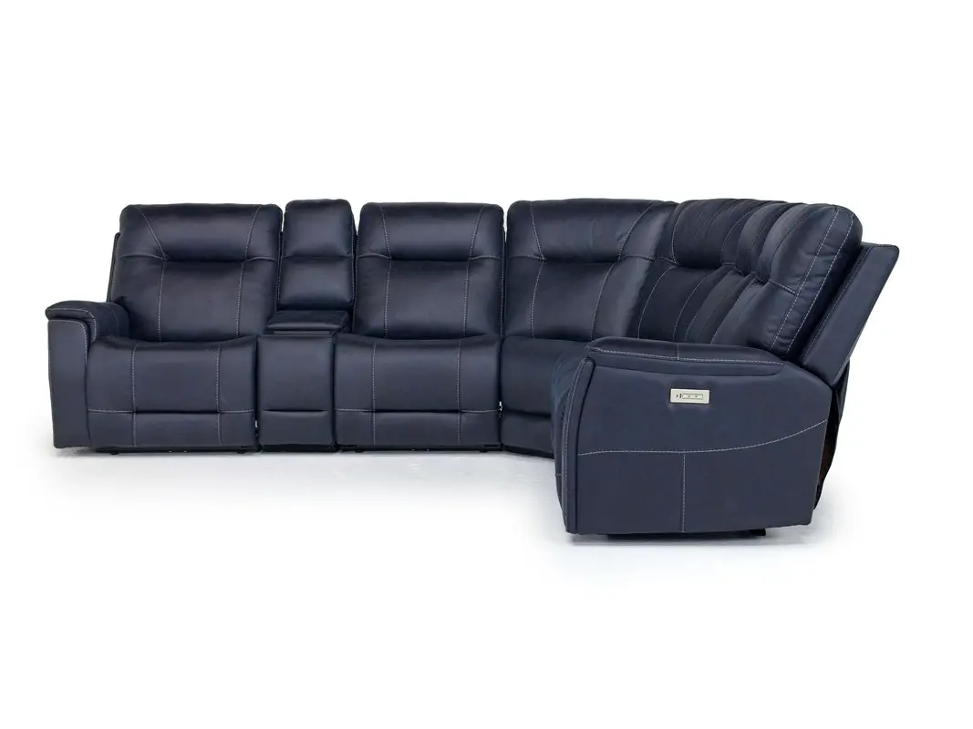 Kingston 6 Piece 3 Power Sectional With 3 Power Armless Recliner - Image 7