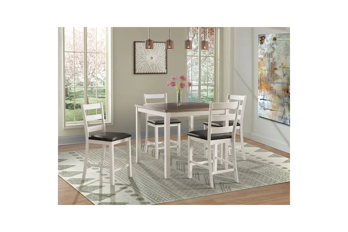 Kona Square Counter Height Dining Table & 4 Stools - Image 2