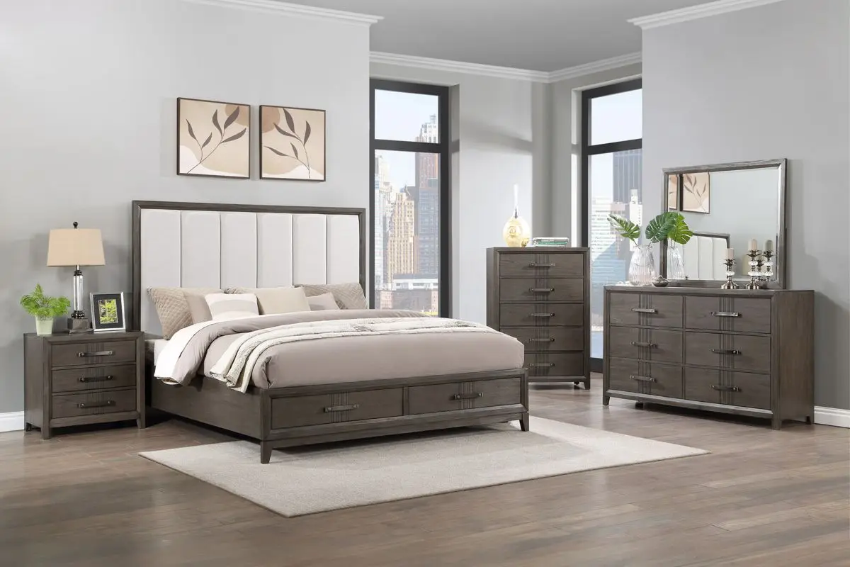 Landon Upholstered Panel Bed - Image 25