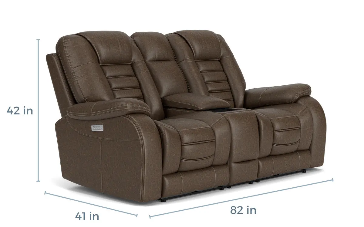 Malibu 3 Power Console Loveseat - Image 13