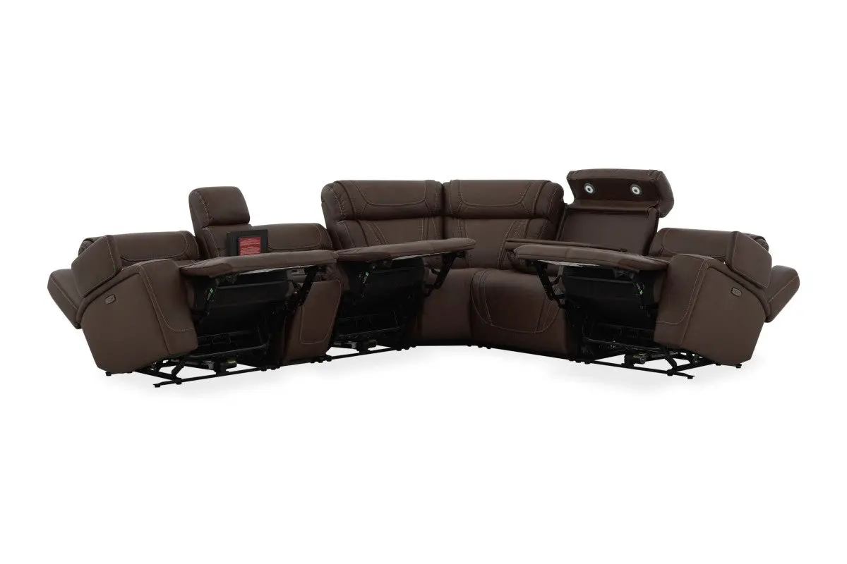 Max 6 Piece 2 Power Sectional With 2 Power Armless Recliner - Image 10