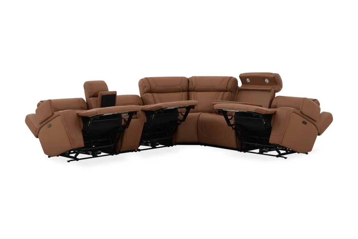 Max 6 Piece 2 Power Sectional With 2 Power Armless Recliner - Image 11