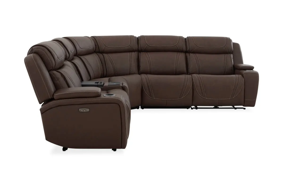 Max 6 Piece 2 Power Sectional With 2 Power Armless Recliner - Image 18