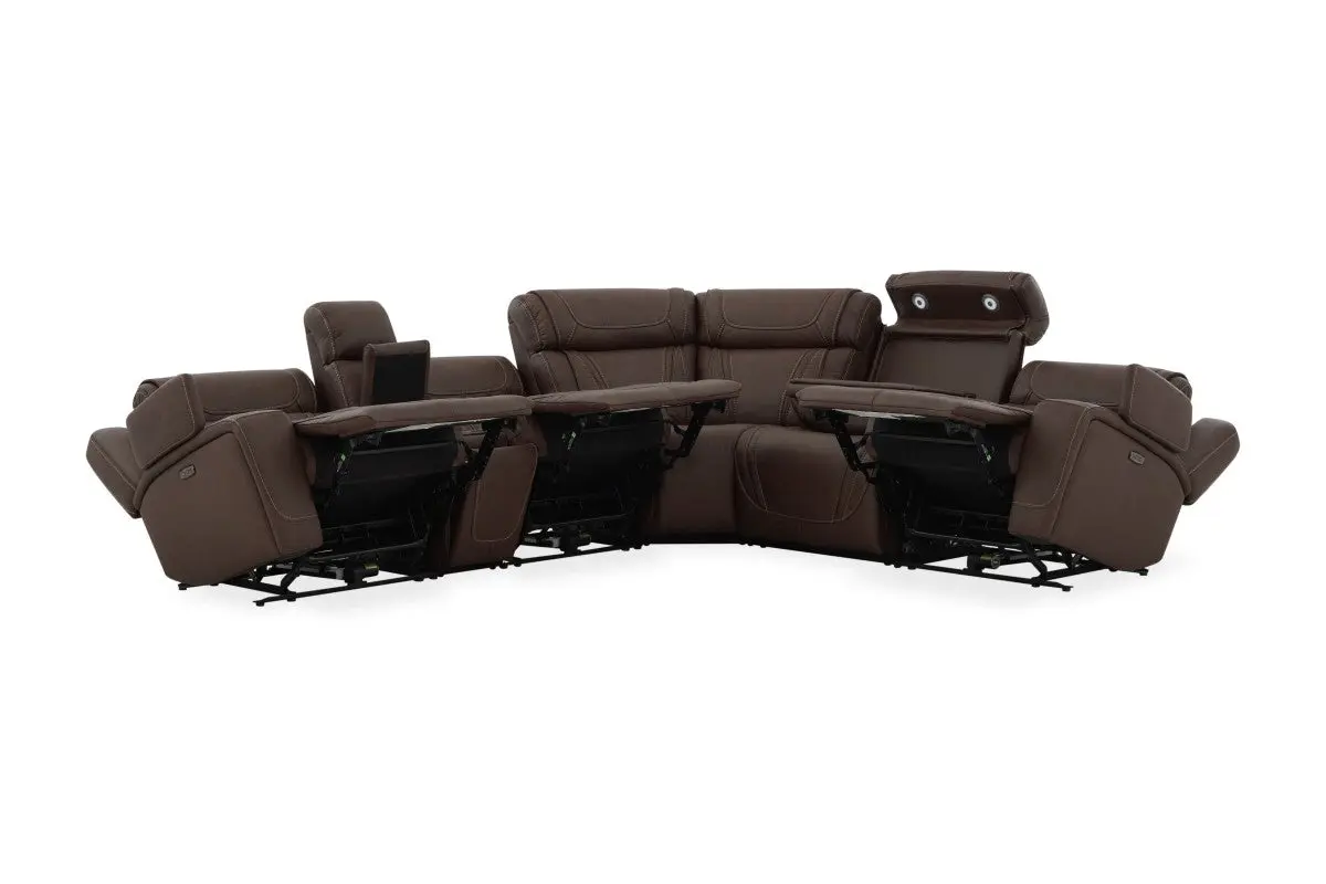 Max 6 Piece 2 Power Sectional With 2 Power Armless Recliner - Image 5