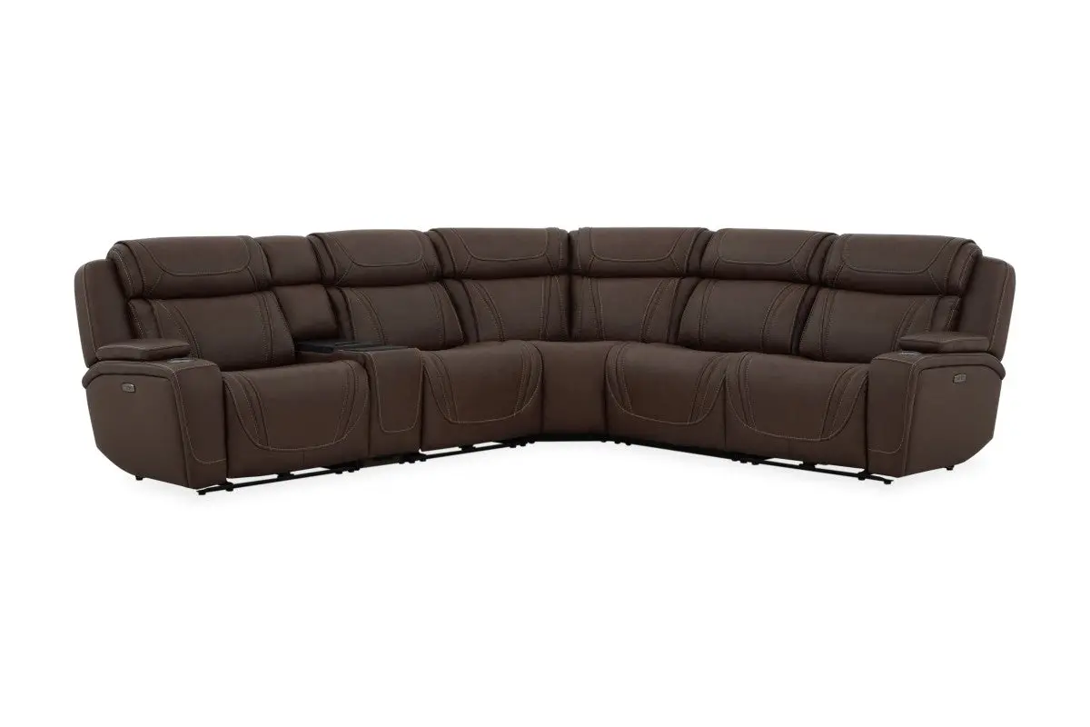 Max 6 Piece 2 Power Sectional With 2 Power Armless Recliner - Image 6