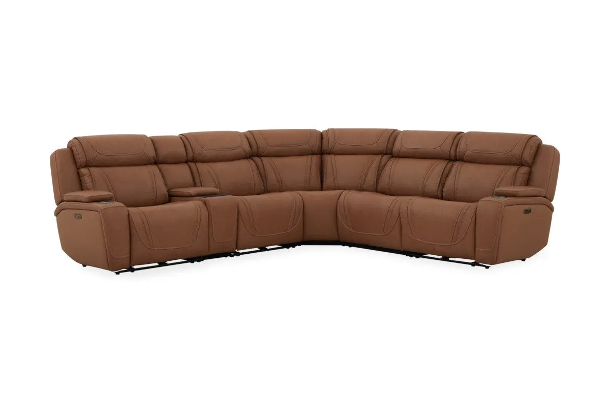 Max 6 Piece 2 Power Sectional With 2 Power Armless Recliner - Image 7