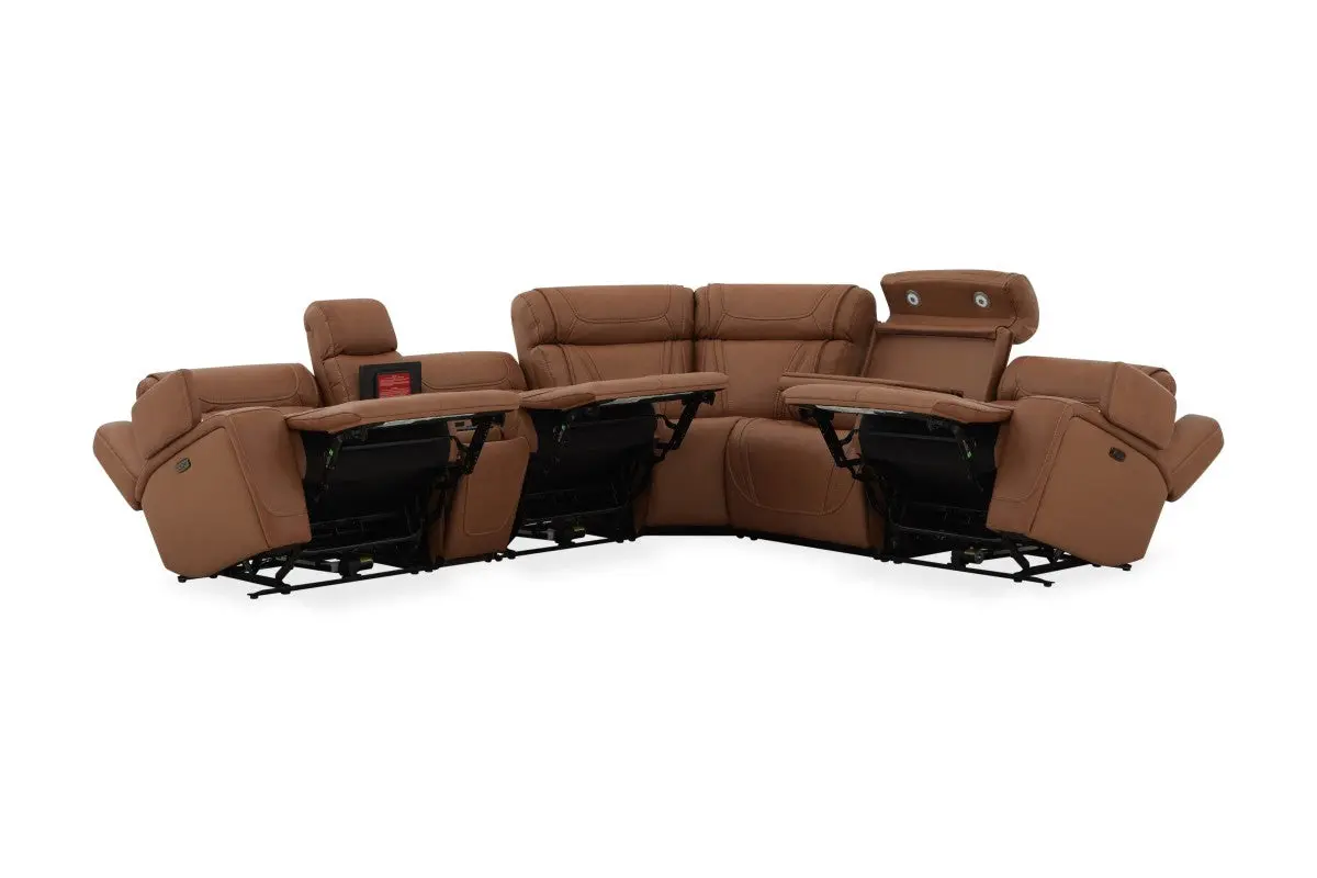 Max 6 Piece 2 Power Sectional With 2 Power Armless Recliner - Image 8