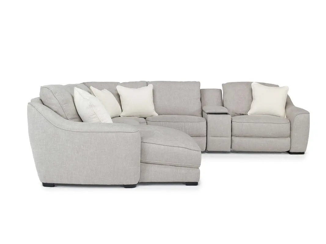 Mayflower 6 Piece 2 Power Chaise Sectional With 2 Power Armless Recliner - Image 5