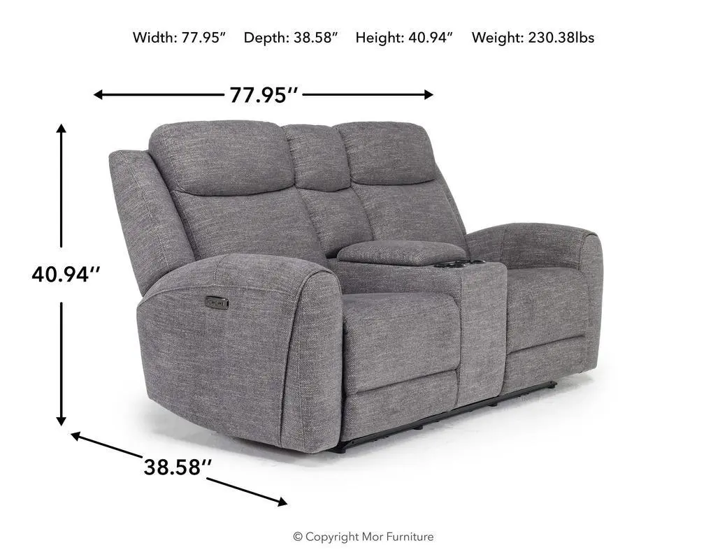Mia 2 Power Console Loveseat - Image 13