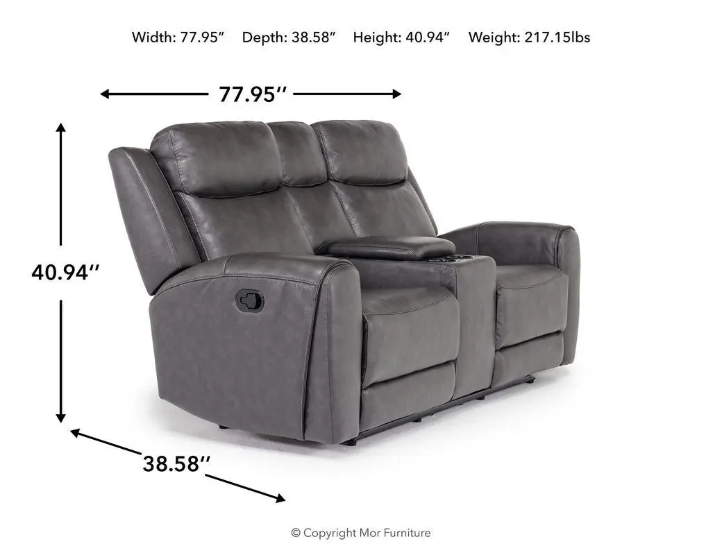 Mia Reclining Console Loveseat - Image 14