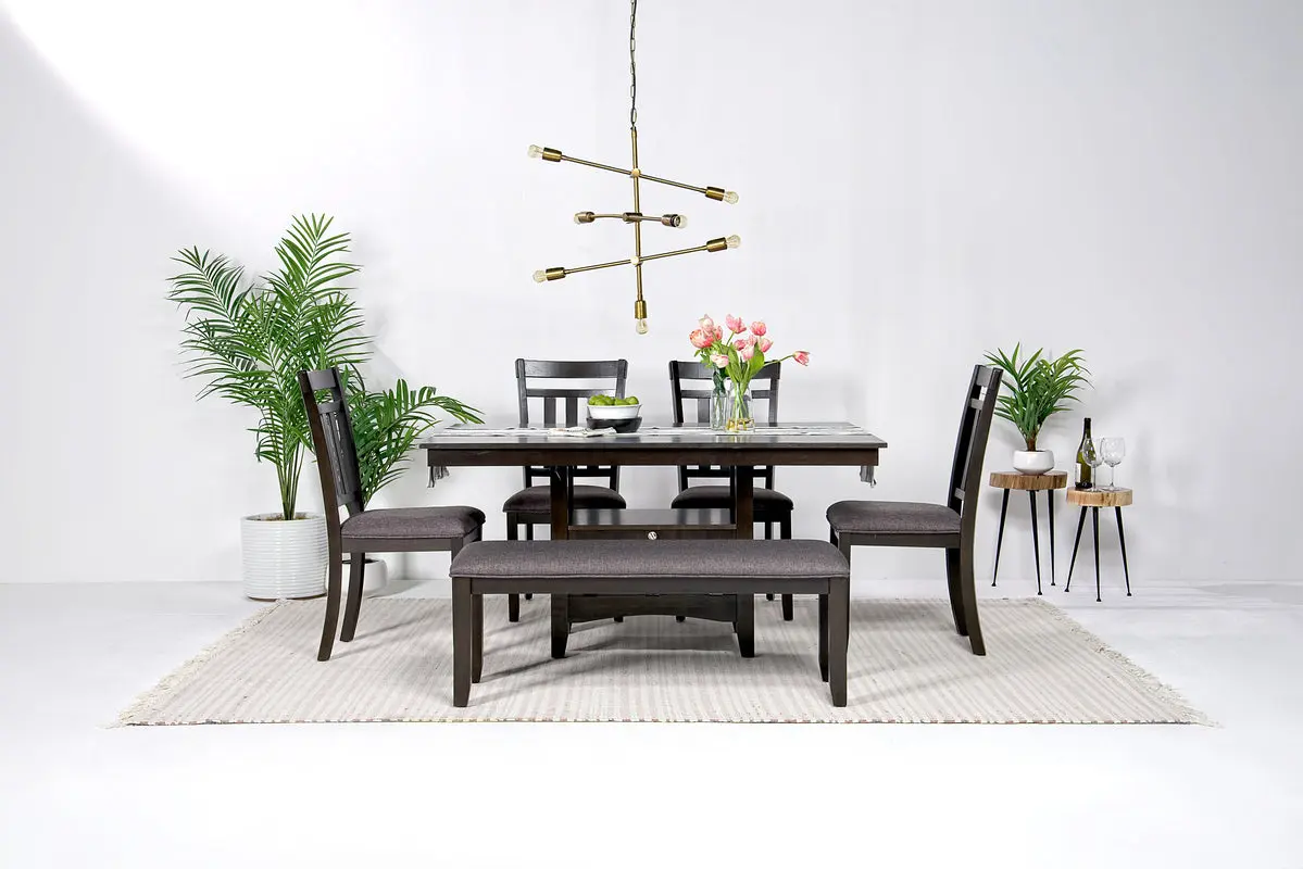 Miami Dining Table & 4 Chairs & Bench - Image 12