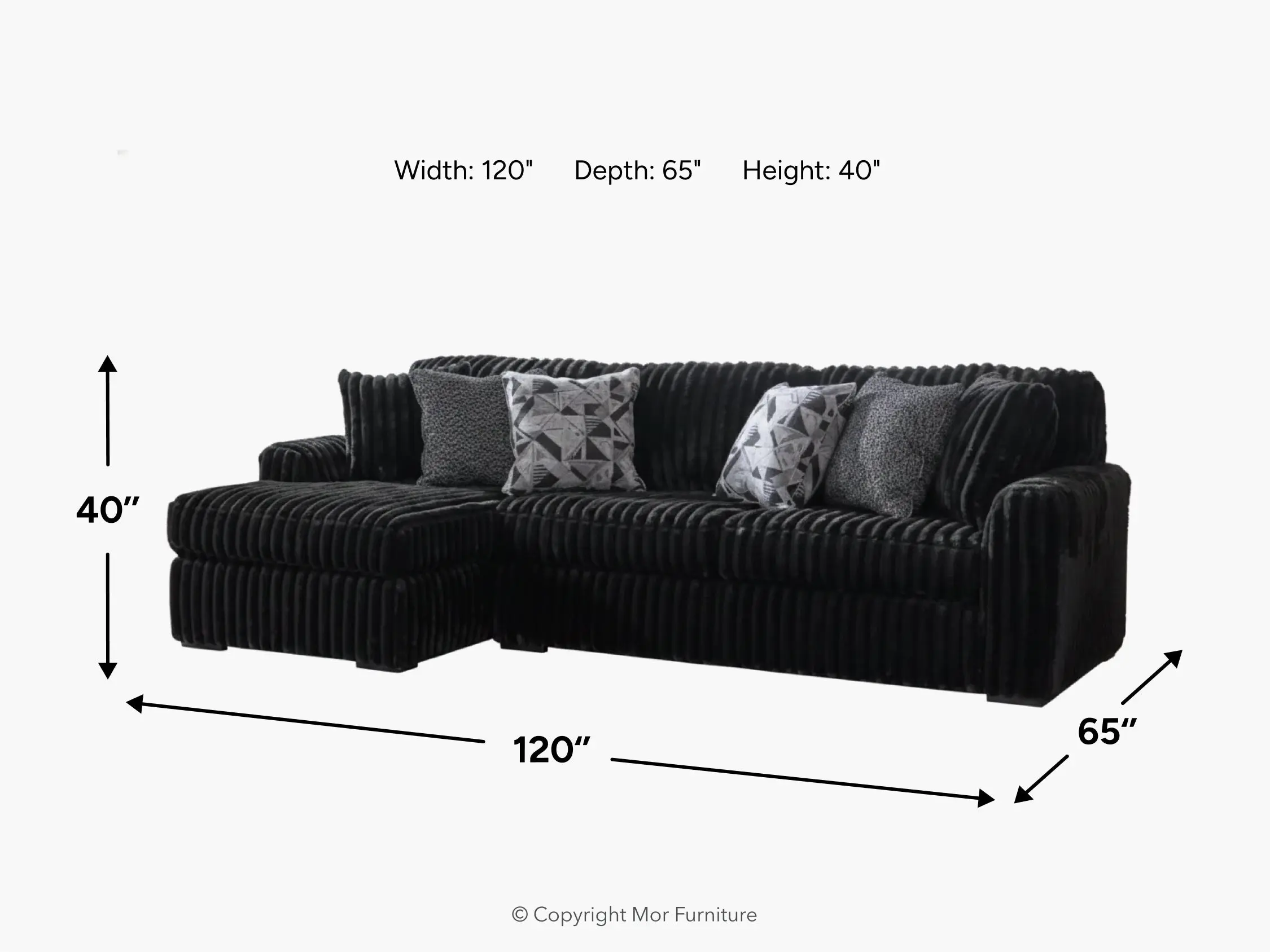 Midnight Madness Sofa Chaise Sectional - Image 7