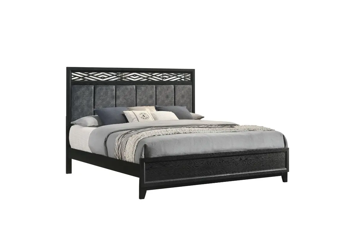 Obsidian Panel Bed & Dresser & Mirror & Nightstand - Image 10