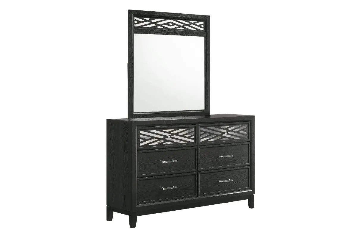 Obsidian Panel Bed & Dresser & Mirror & Nightstand - Image 5