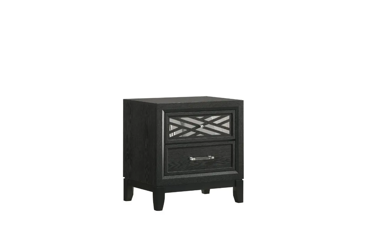 Obsidian Panel Bed & Dresser & Mirror & Nightstand - Image 7